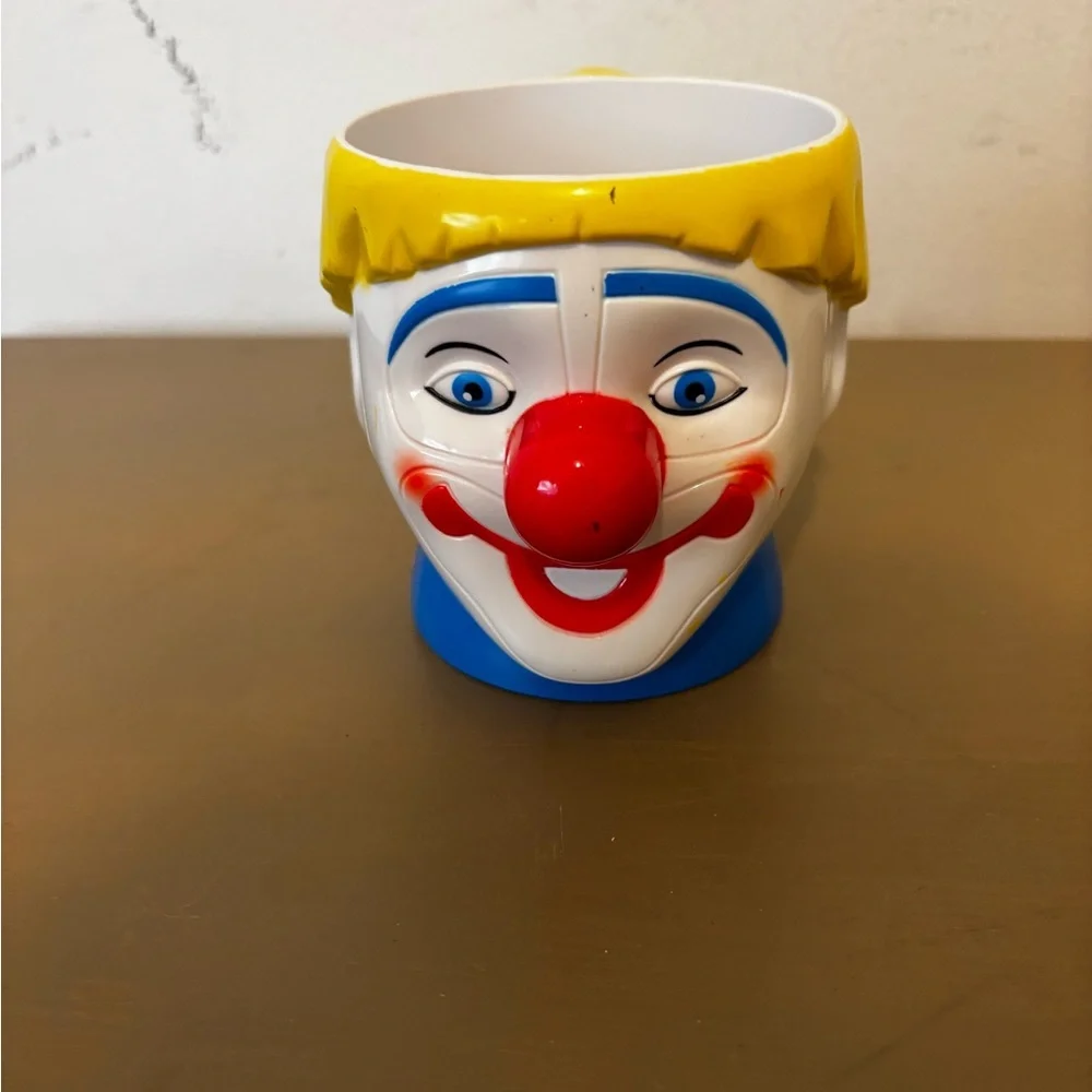 Ringling Brothers Vintage Clown Face Mug - Bright Red Nose & Yellow Hair